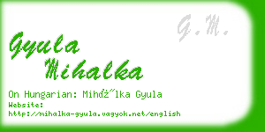 gyula mihalka business card
